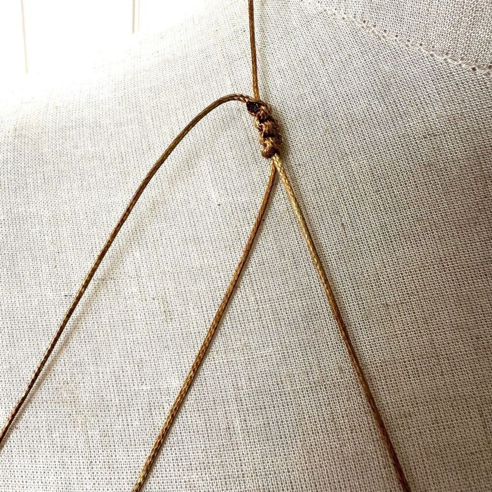 Bronzite and faux turquoise beaded adjustable necklace - Picture 6 of 9